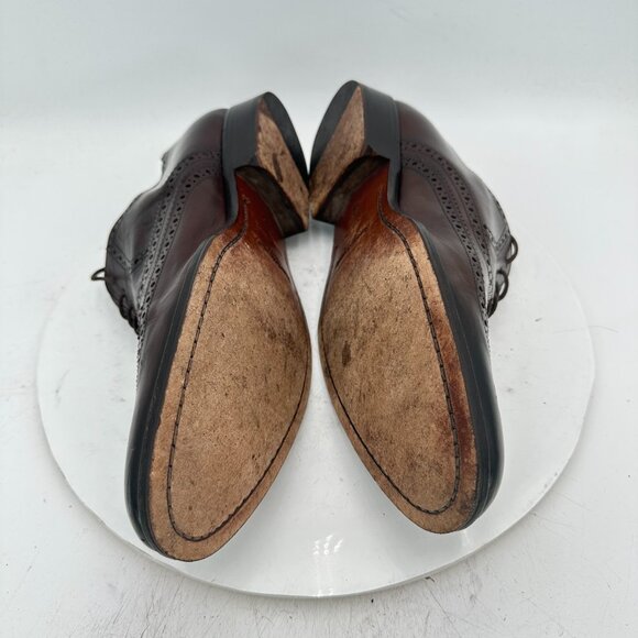 Russell & Bromley Men Size EU 42 US 8.5 Brown Leather Wingtip Oxford Dress Shoes - Picture 7 of 12